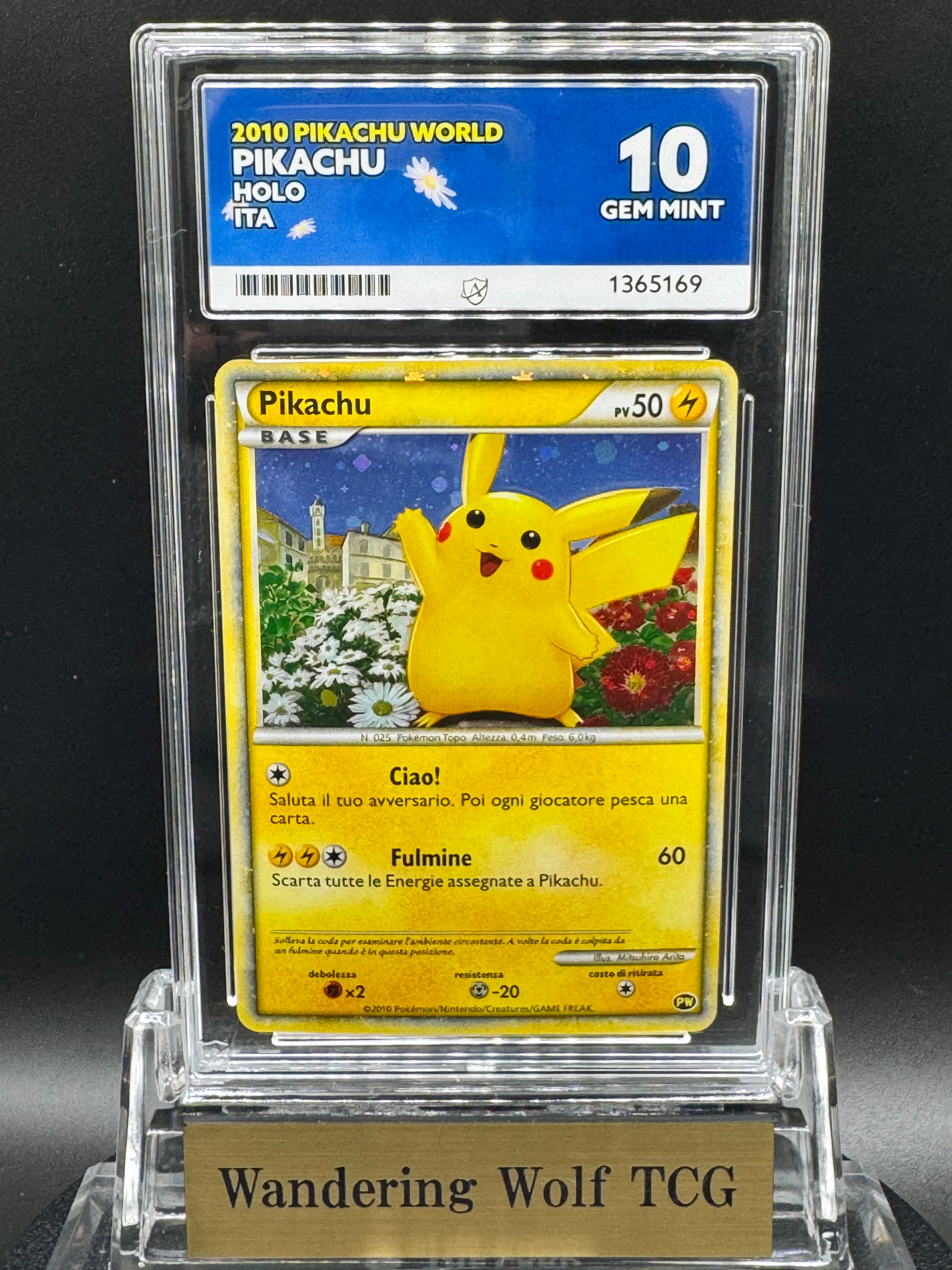 ACE 10 2010 Pokemon Italian Pikachu Promo Holo Pikachu World Collection / 2010 ポケモン イタリア語 ピカチュウ プロモ ホロ ピカチュウワールド