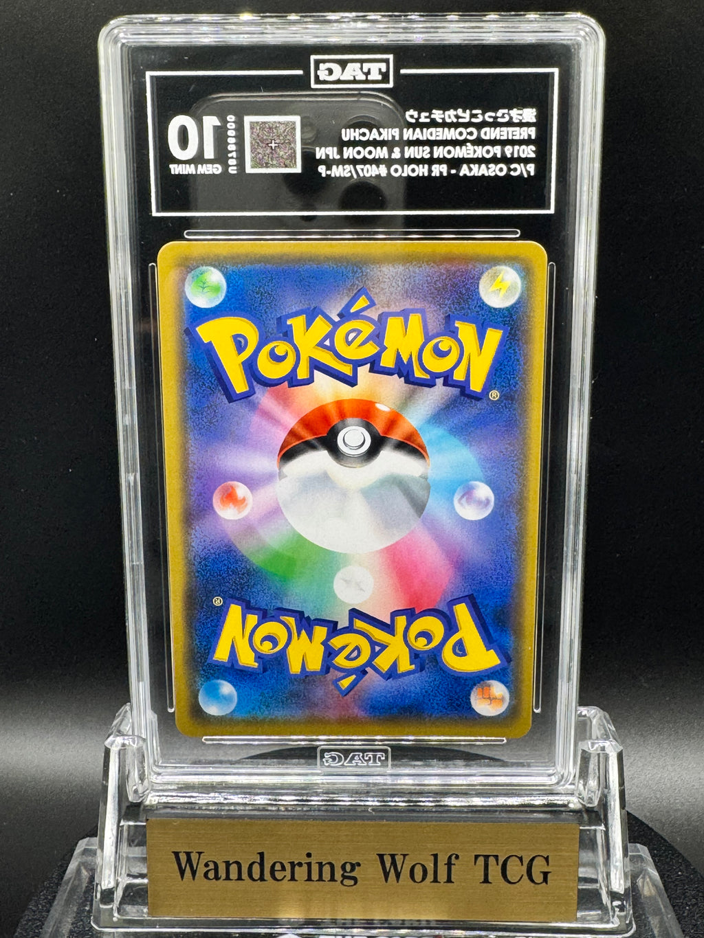 TAG 10 2019 Pokemon Japanese Pretend Comedian Pikachu Promo Pokemon Center Osaka DX 407/SM-P / 2019 ポケモン 漫才ごっこピカチュウ プロモ ポケモンセンターオーサカDX 407/SM-P