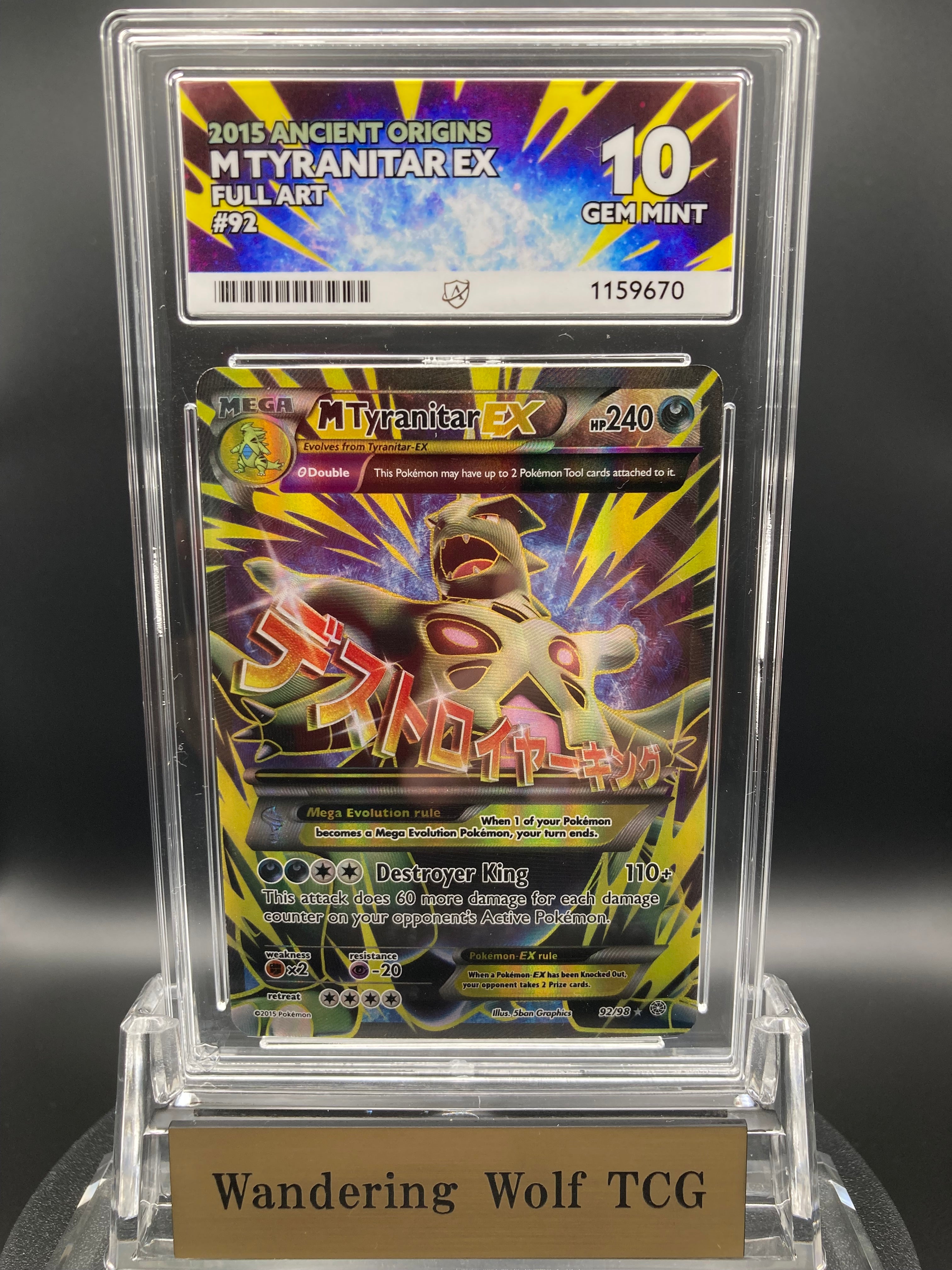 ACE 10 M Tyranitar EX Full Art (92/98) 2015 Pokémon XY Ancient Origins Holo Ultra Rare / MバンギラスEX フルアート XY Ancient Origins ホロ 2015年 英語版